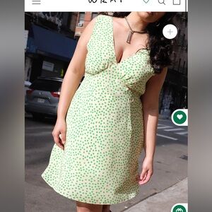 NWT Wray Mandi pistachio dot silk dress large